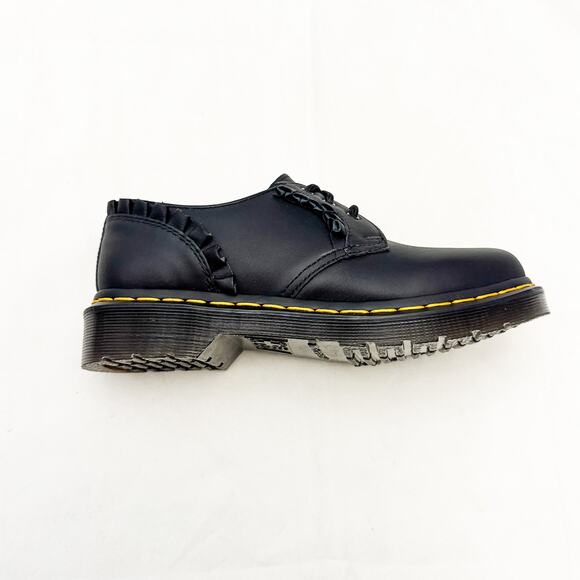 Dr. Martens Docs 1461 Frill Black Ruffled Leather Accent Loafer Size 6 NWT - Picture 6 of 6